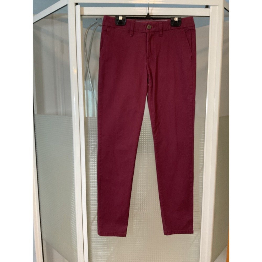 Tommy Hilfiger Stretch Slim Chino Womens 0 Burgundy Excellent Slimming Tech